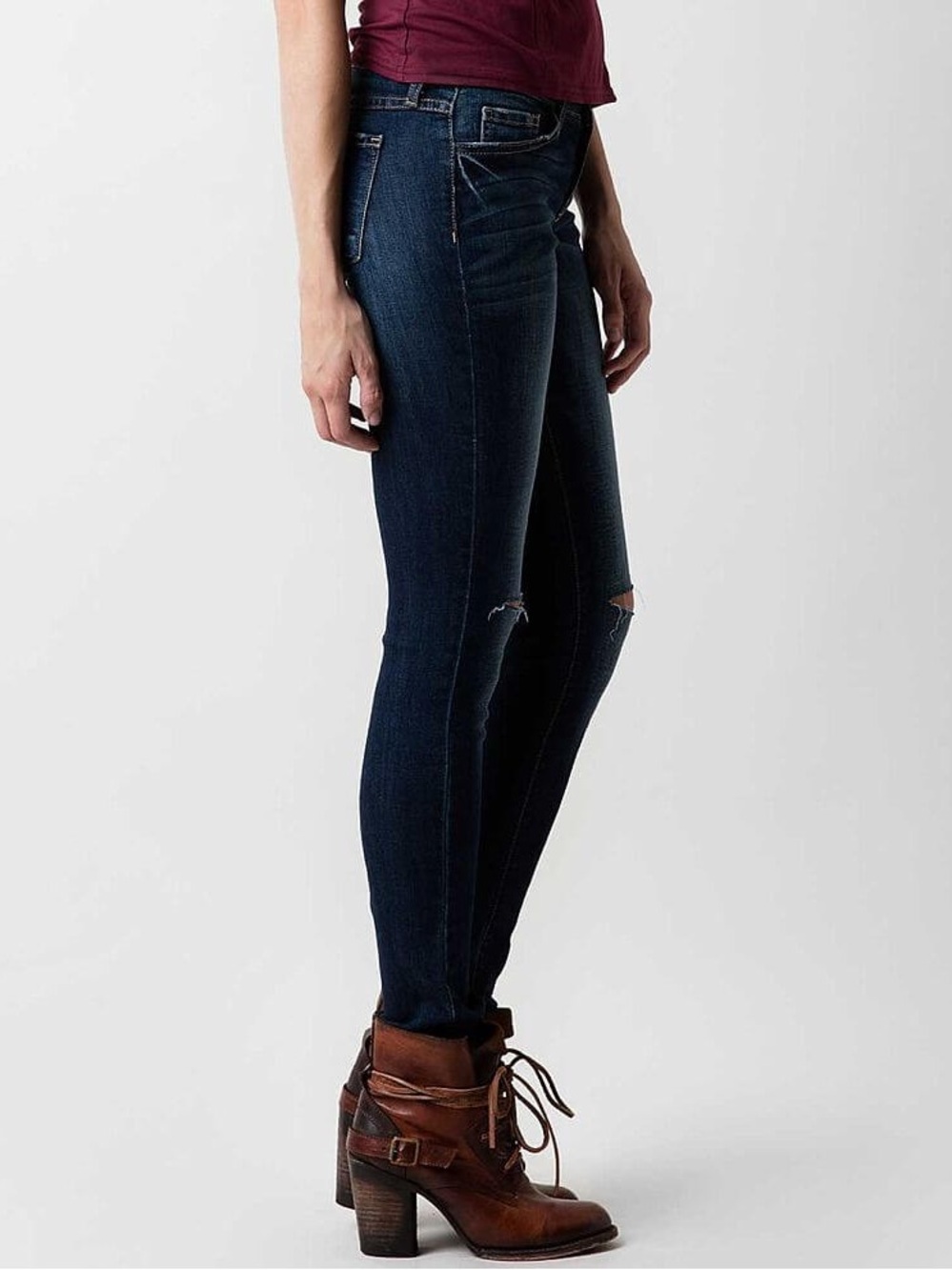 Flying Monkey Low Rise Skinny Blue Jeans Size 30 Made in USA Y2K Stretch Denim - Picture 3 of 15